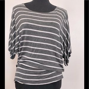 Gray and white striped tunic
